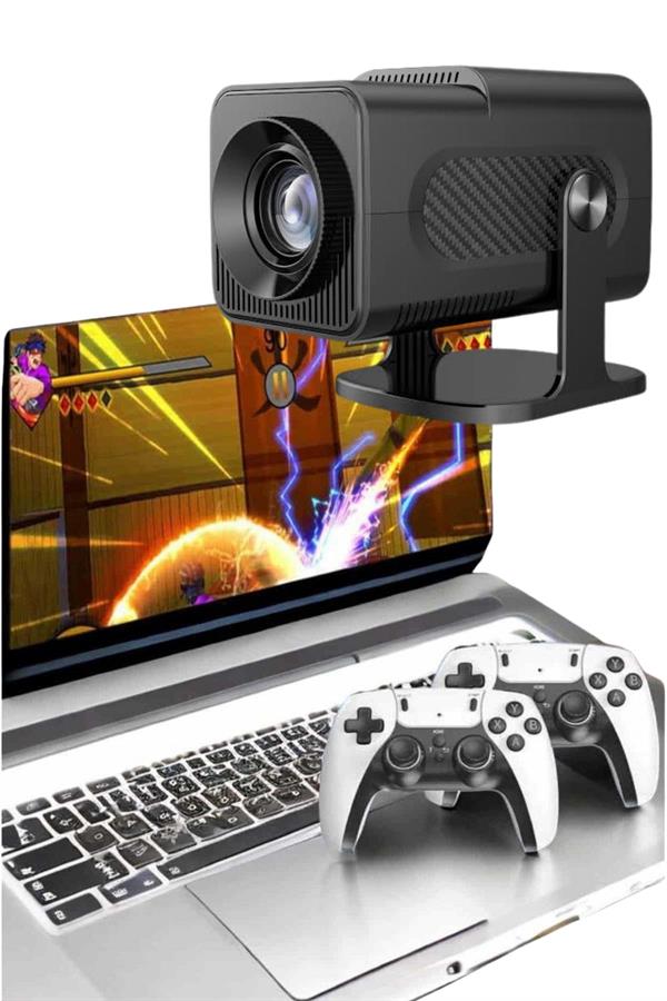 Çift Kollu Game Box Projeksiyon Cihazı Kumandalı Android Tv Dahili Hoparlör