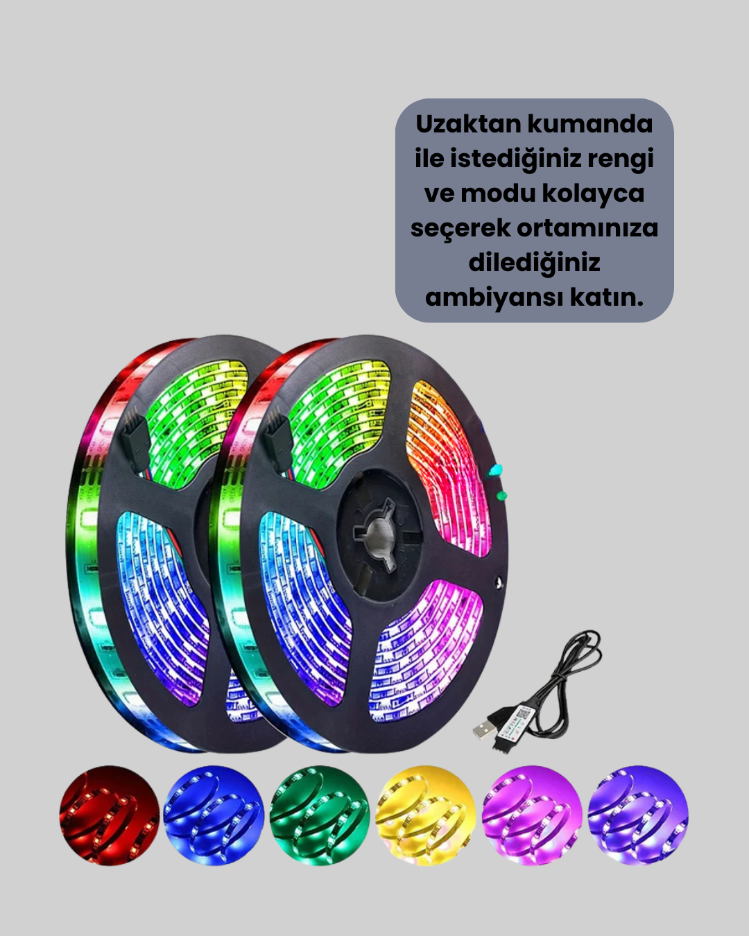 Enerji Tasarruflu RGB Şerit LED 5 Metre