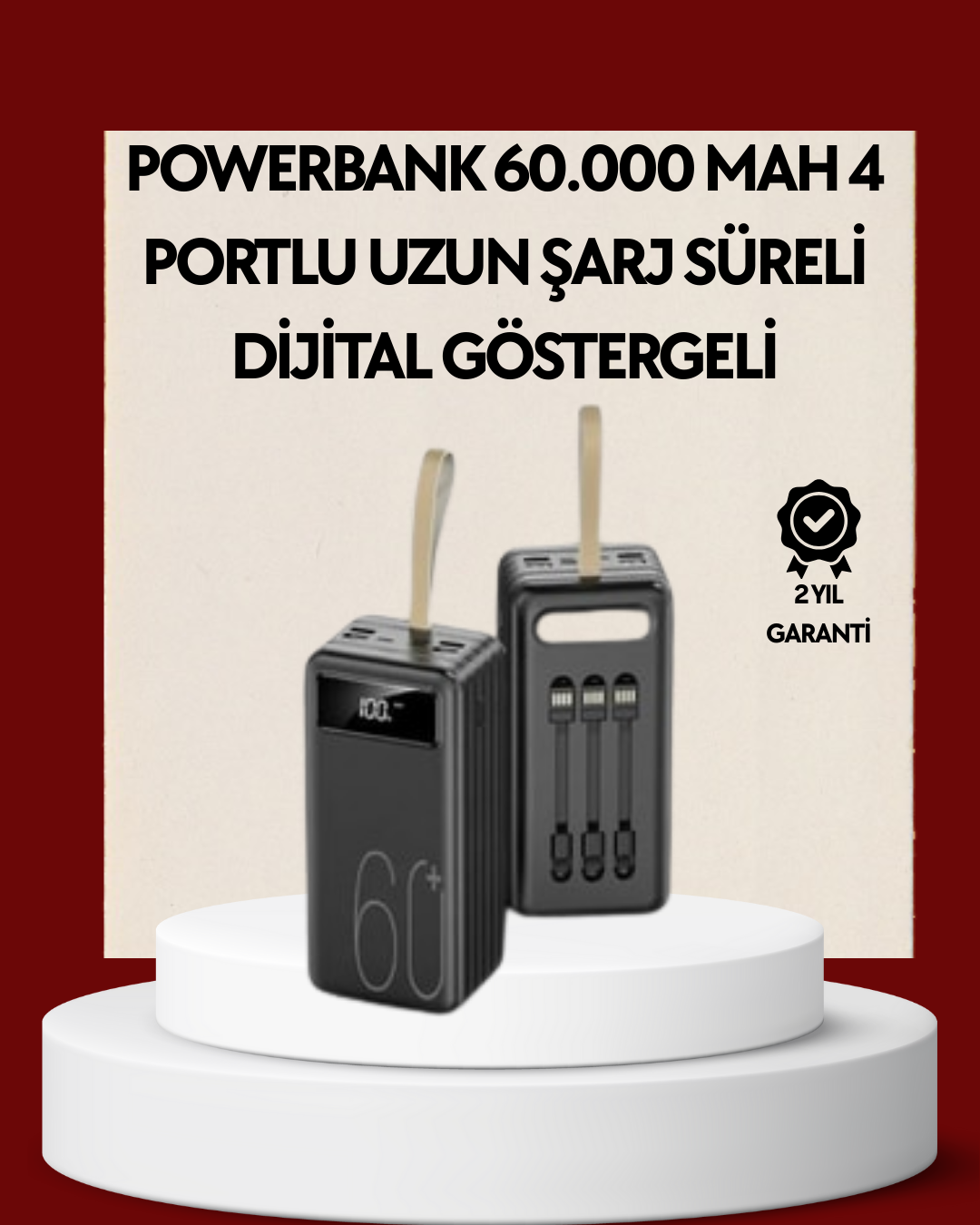 4 Çıkışlı Hızlı Şarj Destekli Powerbank
