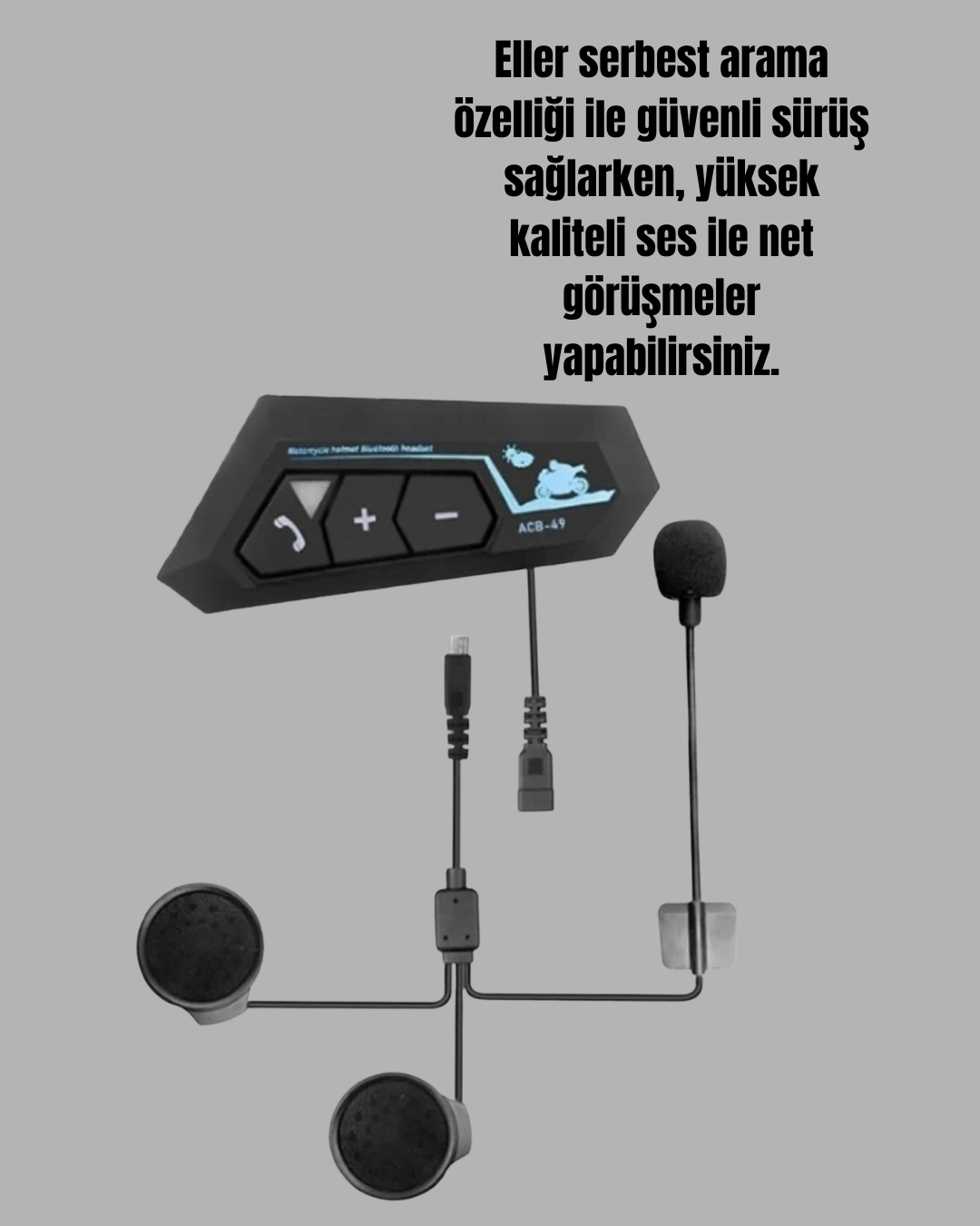 BT22 Kask Bluetooth Kulaklık Su Geçirmez Motosiklet İletişim Sistemi