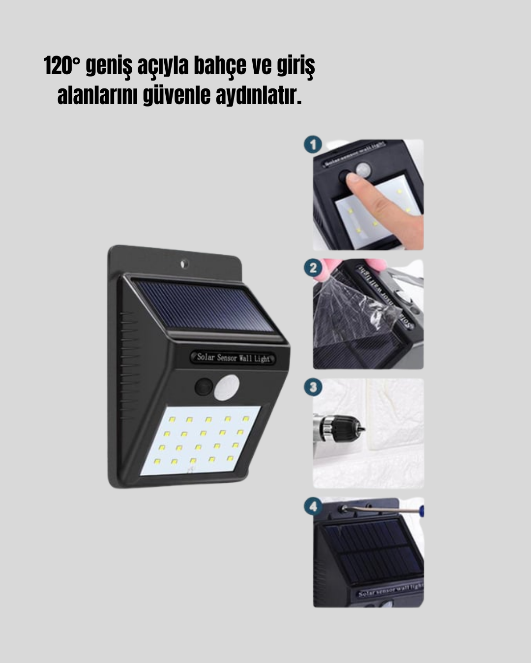Kablo Gerektirmeyen Solar LED Bahçe ve Veranda Işığı