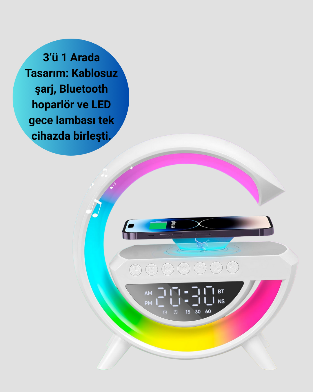 2025 Yeni Seri 15W Kablosuz Şarjlı LED Atmosfer Lambası