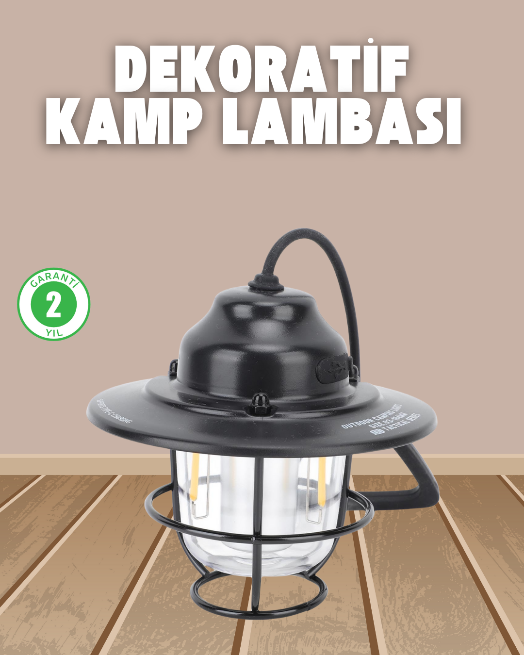 Dekoratif ve Fonksiyonel Taşınabilir Kamp Gece Lambası