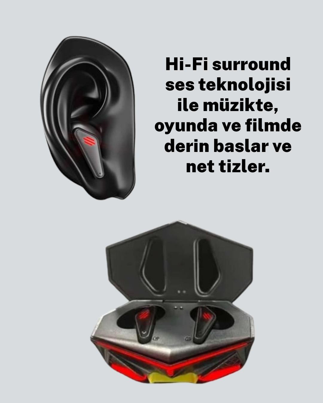 Kablosuz Bluetooth Gaming Kulaklık Suya Dayanıklı