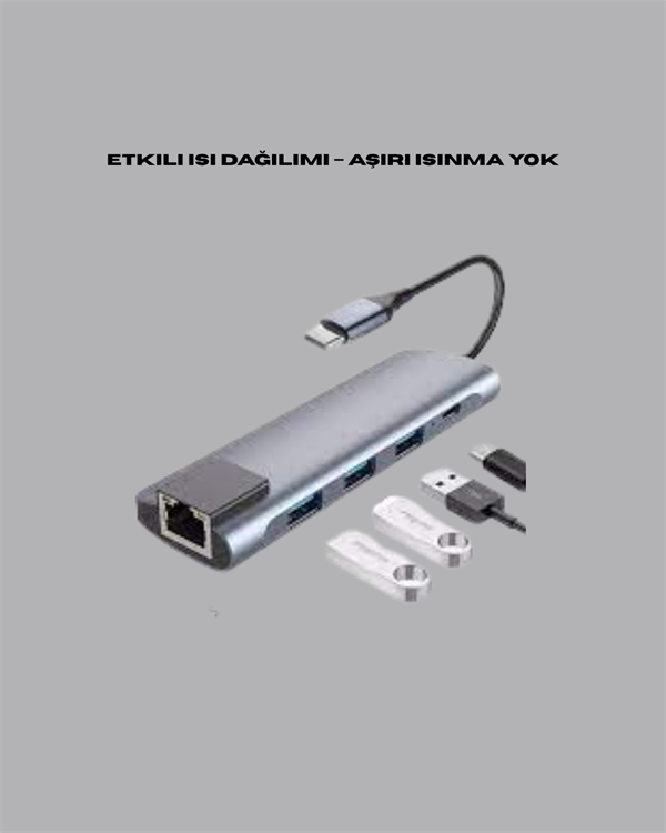 Seyahat Dostu 8‑in‑1 Hub – Şarj & Veri & Video & Ağ için Eksiksiz Çözüm