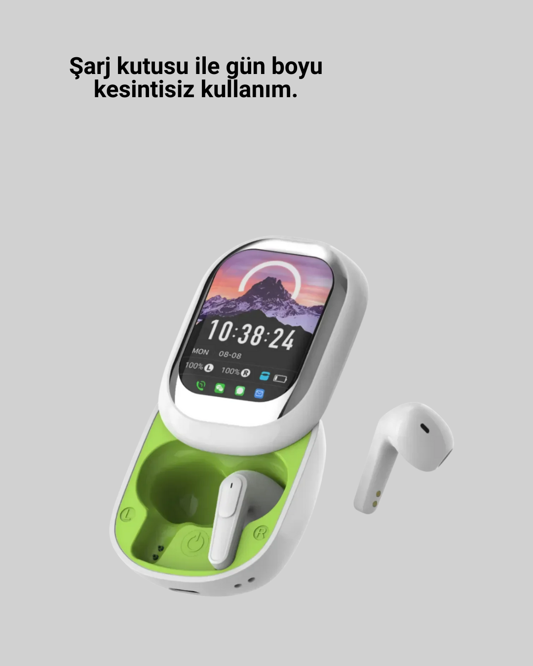 Kayar Kapak Tasarımlı Dokunmatik Ekranlı Kablosuz Bluetooth Kulaklık