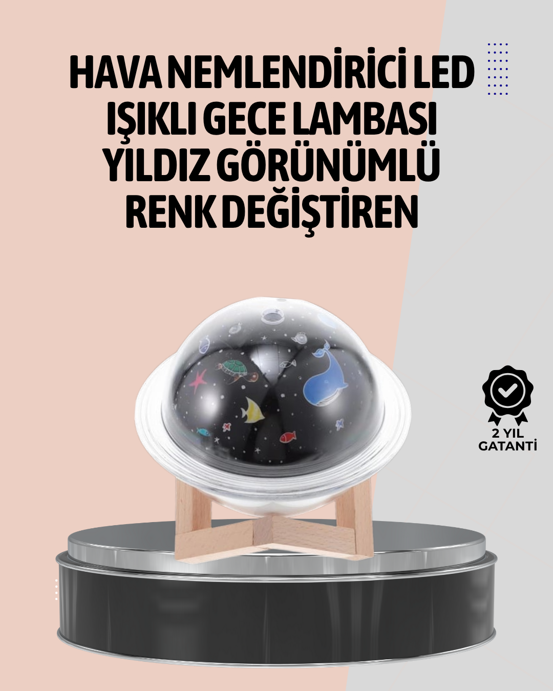 Gece lambası özellikli taşınabilir nemlendirici ve aromaterapi cihazı USB girişli