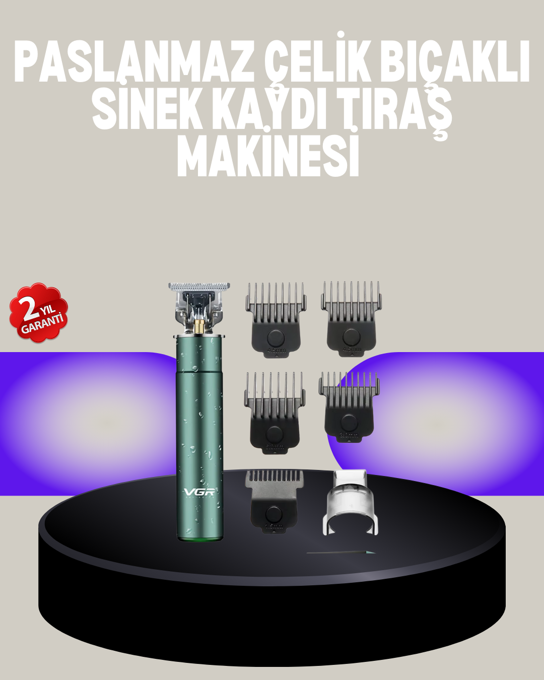 4 Limit Taraklı IPX5 Su Geçirmez Saç Kesme Makinesi