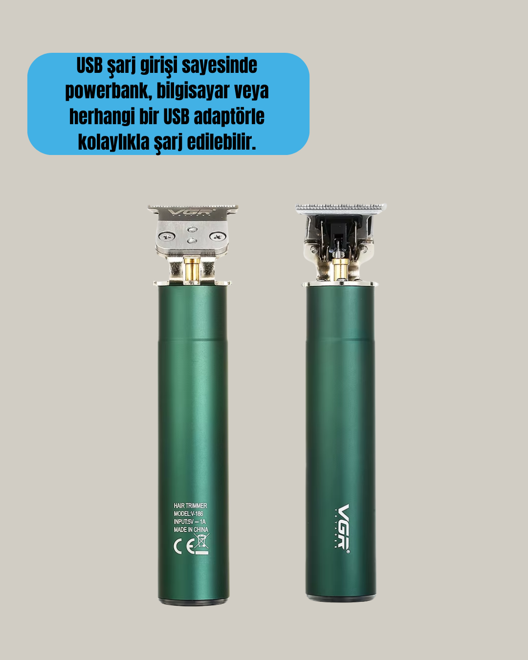 4 Limit Taraklı IPX5 Su Geçirmez Saç Kesme Makinesi