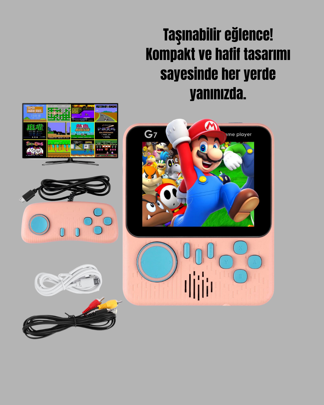 TV Bağlantılı Çift Oyunculu Şarjlı Retro Gamepad Seti