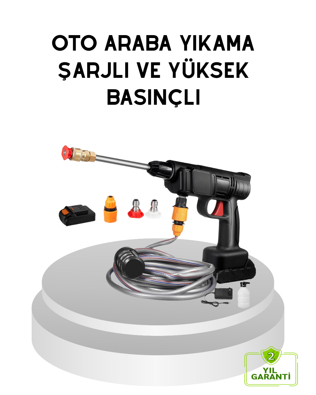 Taşınabilir Akülü Araba Yıkama Makinesi 1.7 MPa Basınçlı ve Ergonomik Tasarımlı