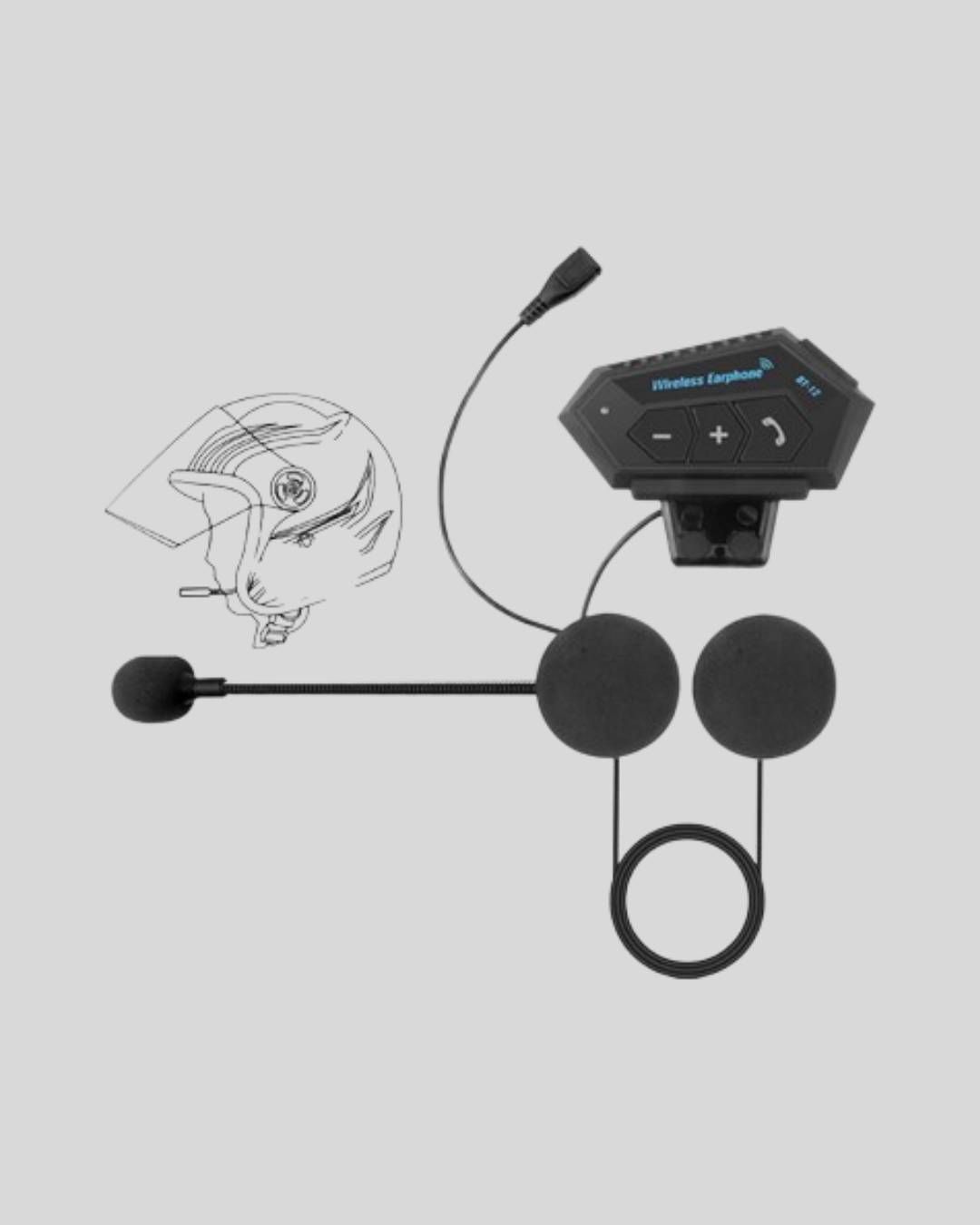 BT22 Kablosuz Kask Kulaklığı – Bluetooth 5.0, Intercom, Su Geçirmez ve Uzun Ömürlü Batarya