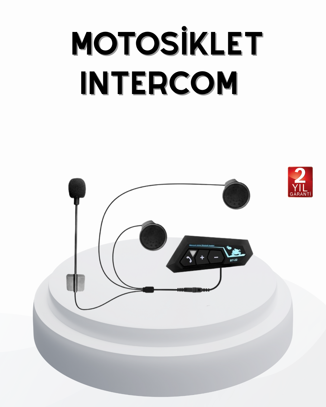 BT22 Kablosuz Kask Kulaklığı – Bluetooth 5.0, Intercom, Su Geçirmez ve Uzun Ömürlü Batarya