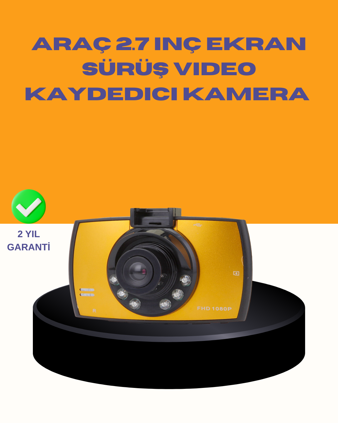 Araç Ön Kamera Full HD Kayıt ve G Sensor Özellikli