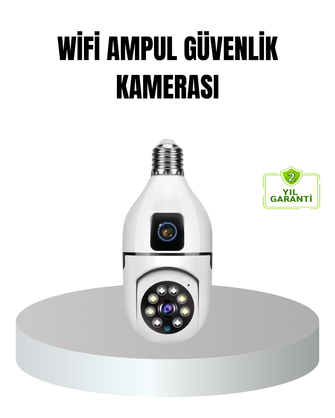 WiFi Ampul Güvenlik Kamerası 1080P Full HD Gece Görüşlü ve Hareket Algılamalı