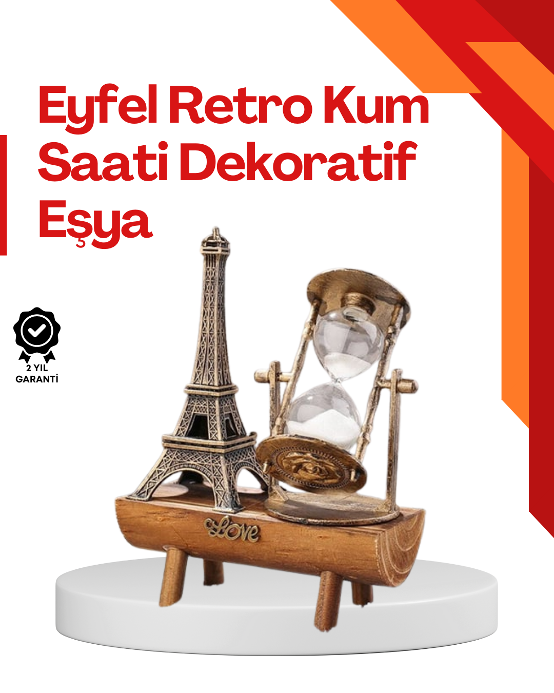Masa Üstü Ahşap Kum Saati – Dekoratif, Dayanıklı ve Şık