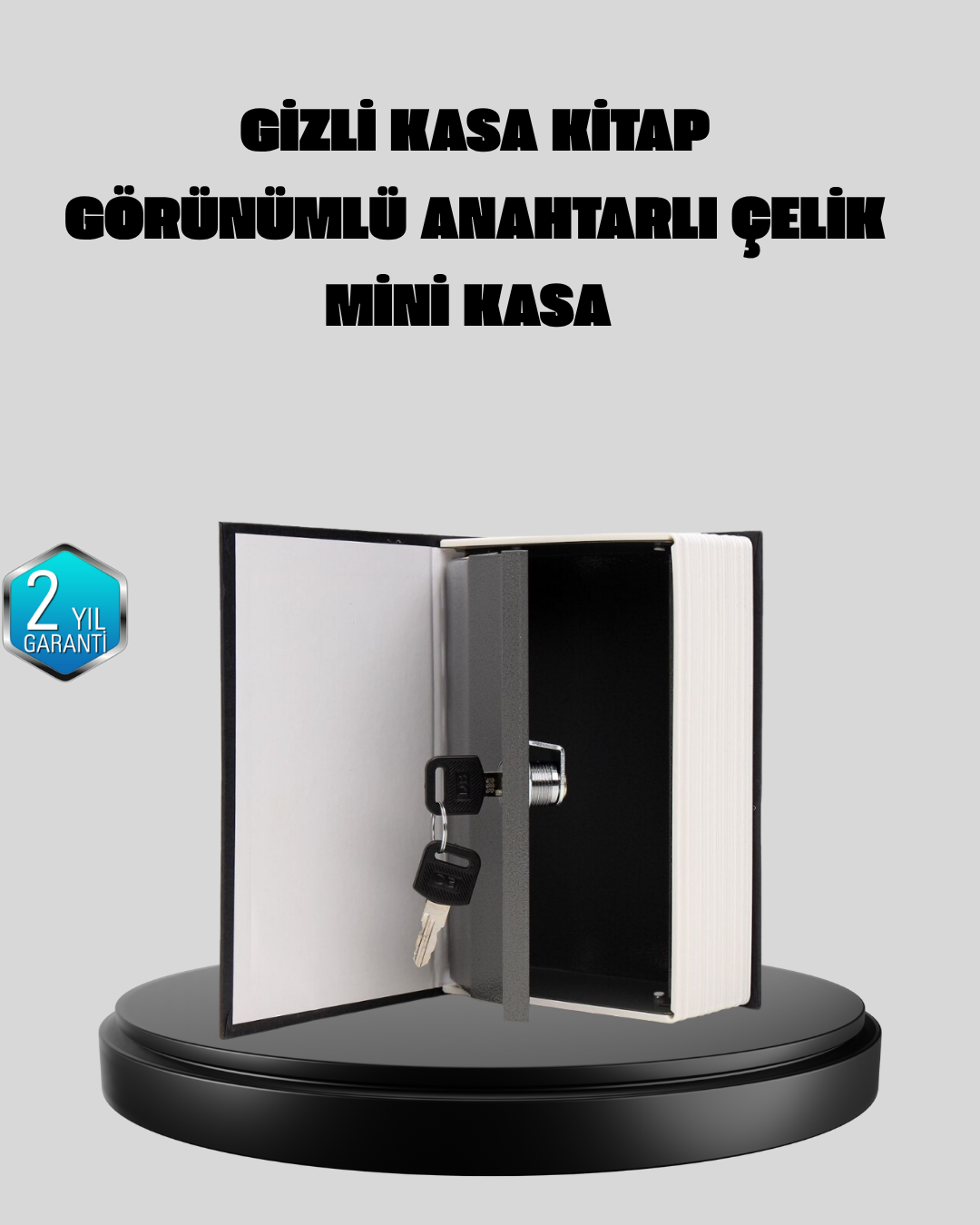Anahtarlı Gizli Kitap Kasa – Metal İç Yapı, Kamuflajlı Sözlük Tasarım