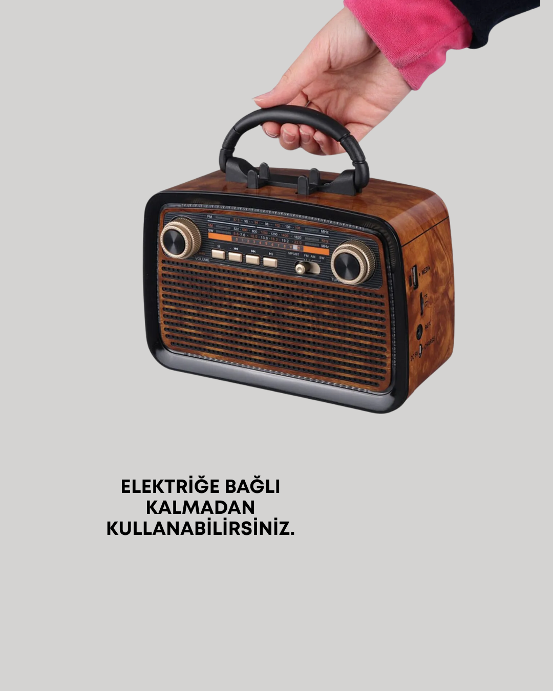 Bluetooth Bağlantılı Taşınabilir Hoparlör – FM/AM Radyo Özellikli, Şarj Edilebilir Batarya, 1 kg
