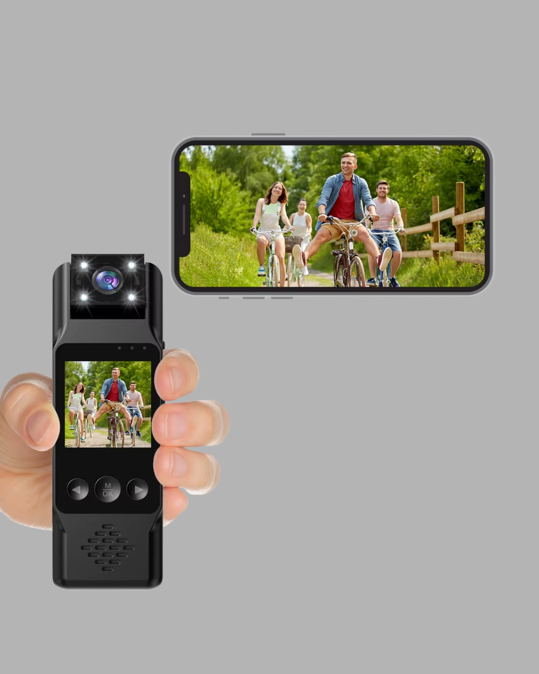 180 Derece Dönebilen Mini Kamera Full HD TFT Ekran Hareket Sensörlü
