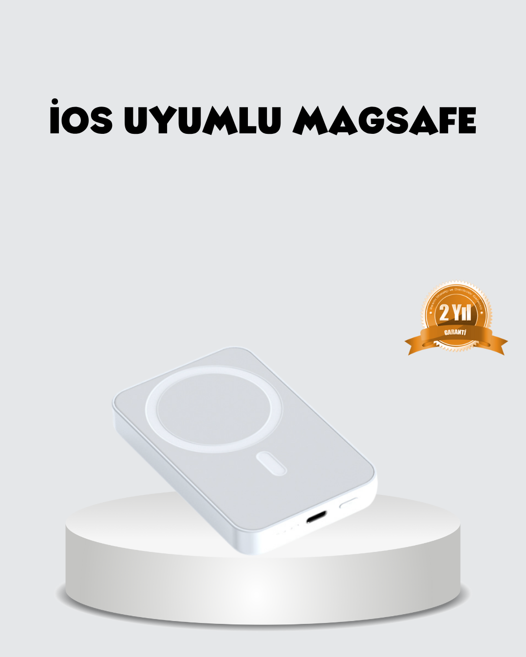 MagSafe Uyumlu Kablosuz Batarya – 27W Hızlı Şarj Destekli Kompakt Güç Bankası