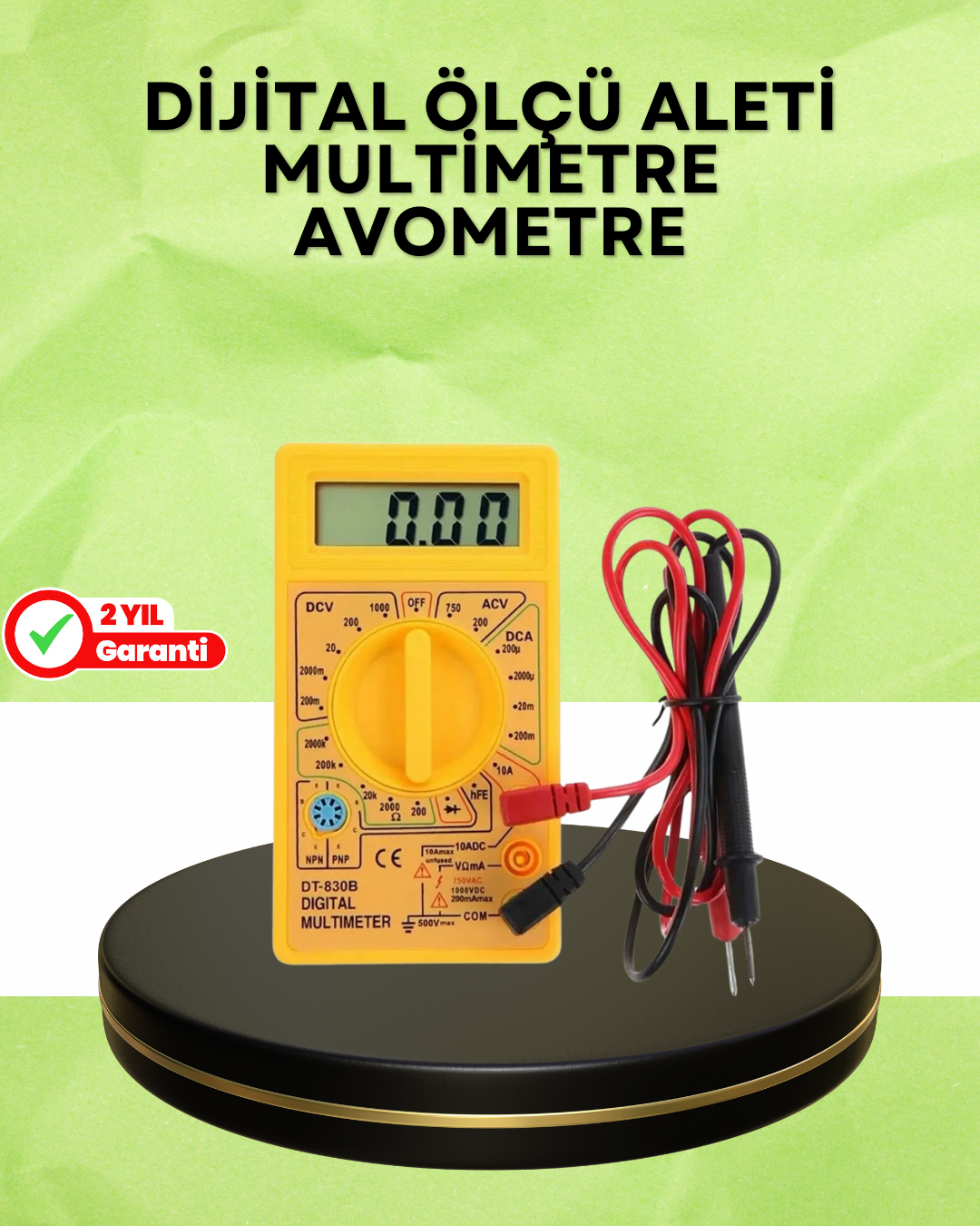 Profesyonel Dijital Multimetre Volt Amper Direnç Ölçümü