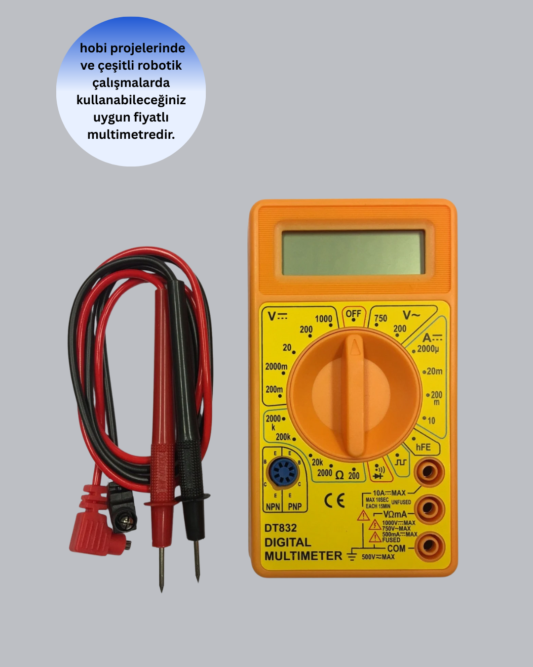Profesyonel Dijital Multimetre Volt Amper Direnç Ölçümü