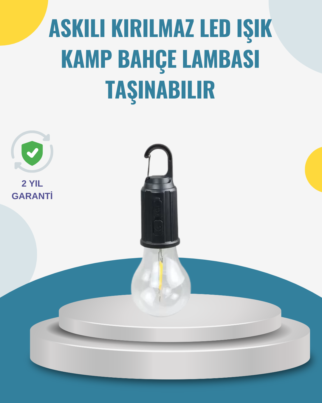 Taşınabilir Sıcak Işık Yayan Kamp Lambası