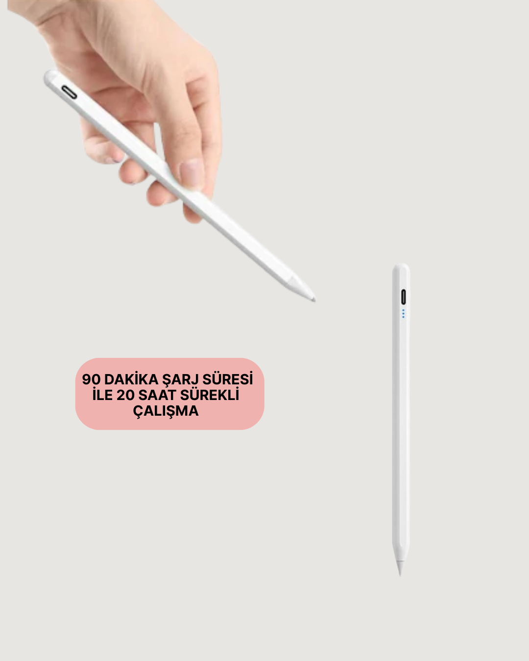 Yüksek Hassasiyetli Eğim Sensörlü Dijital Kalem – USB-C Hızlı Şarjlı