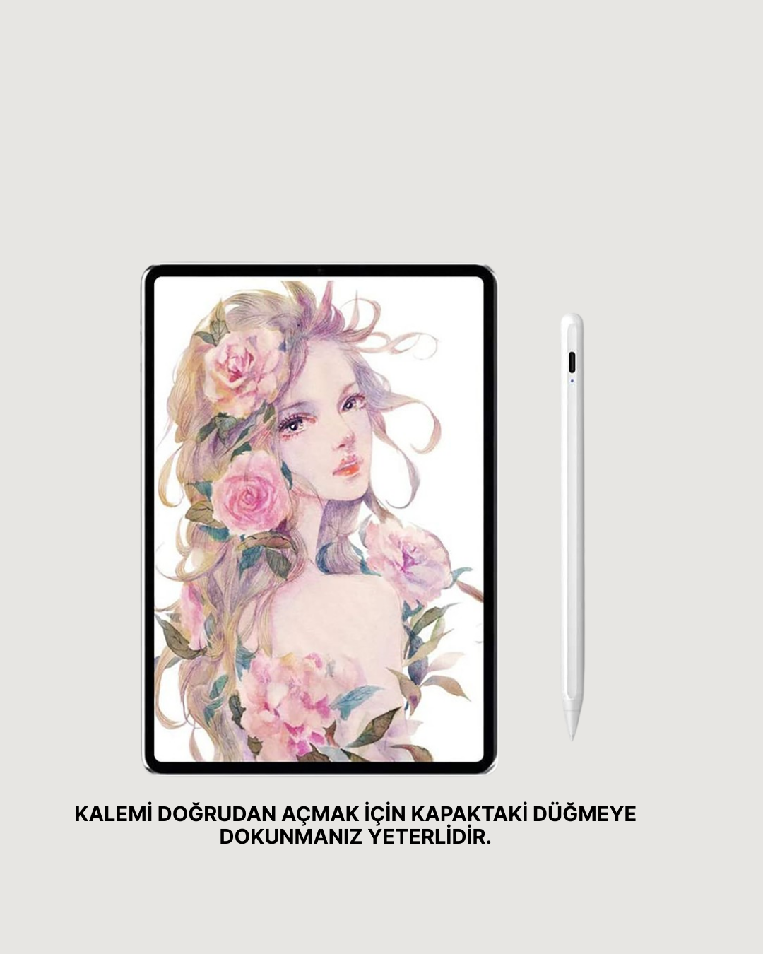 Yüksek Hassasiyetli Eğim Sensörlü Dijital Kalem – USB-C Hızlı Şarjlı