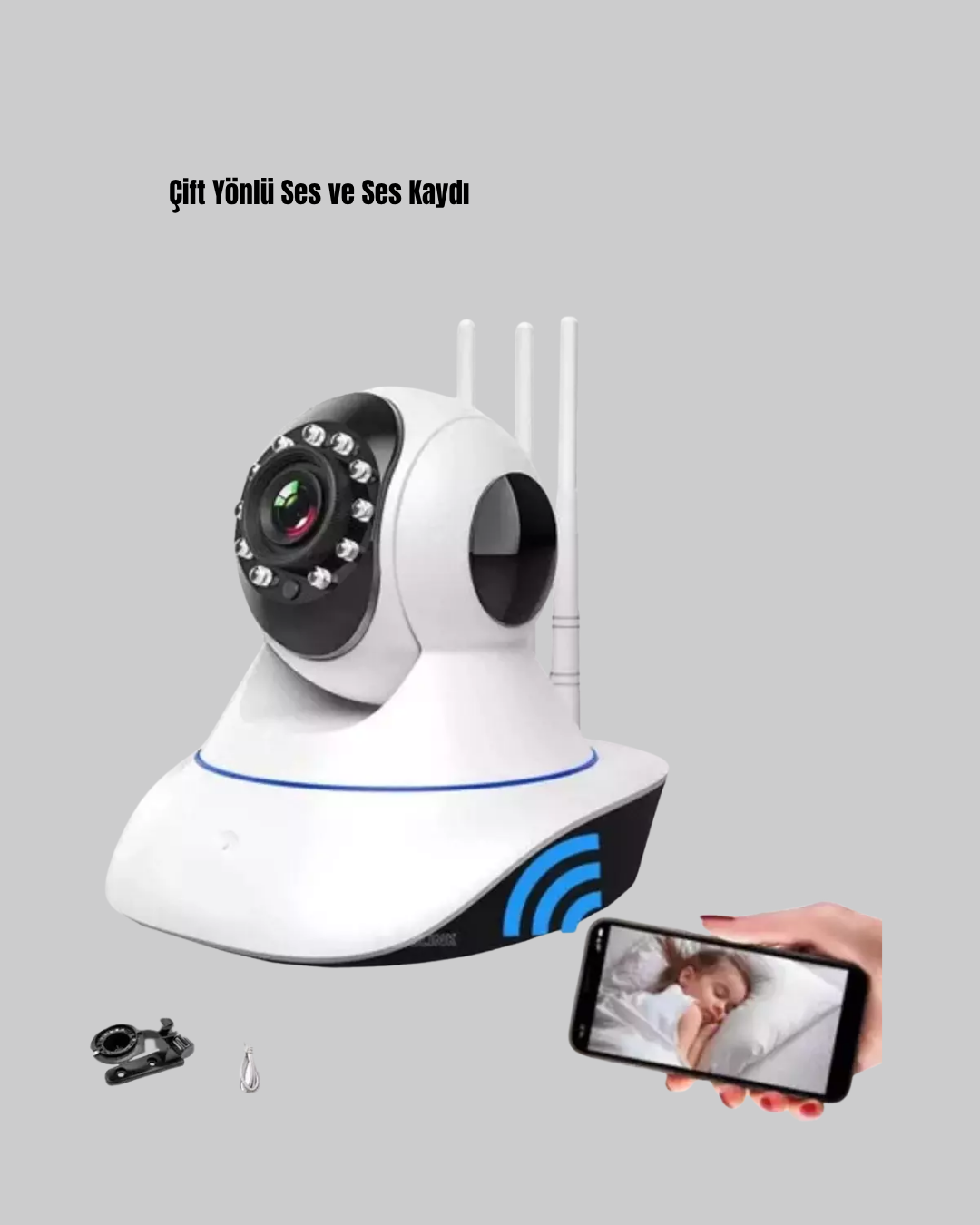 Akıllı IP Güvenlik Kamerası – 1080P HD, Gece Görüşlü, Hareket Algılamalı