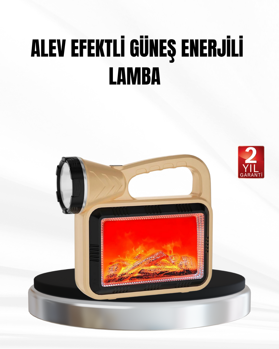 Solar Alev Işığı COB Teknolojili Taşınabilir El Feneri ve Kamp Lambası