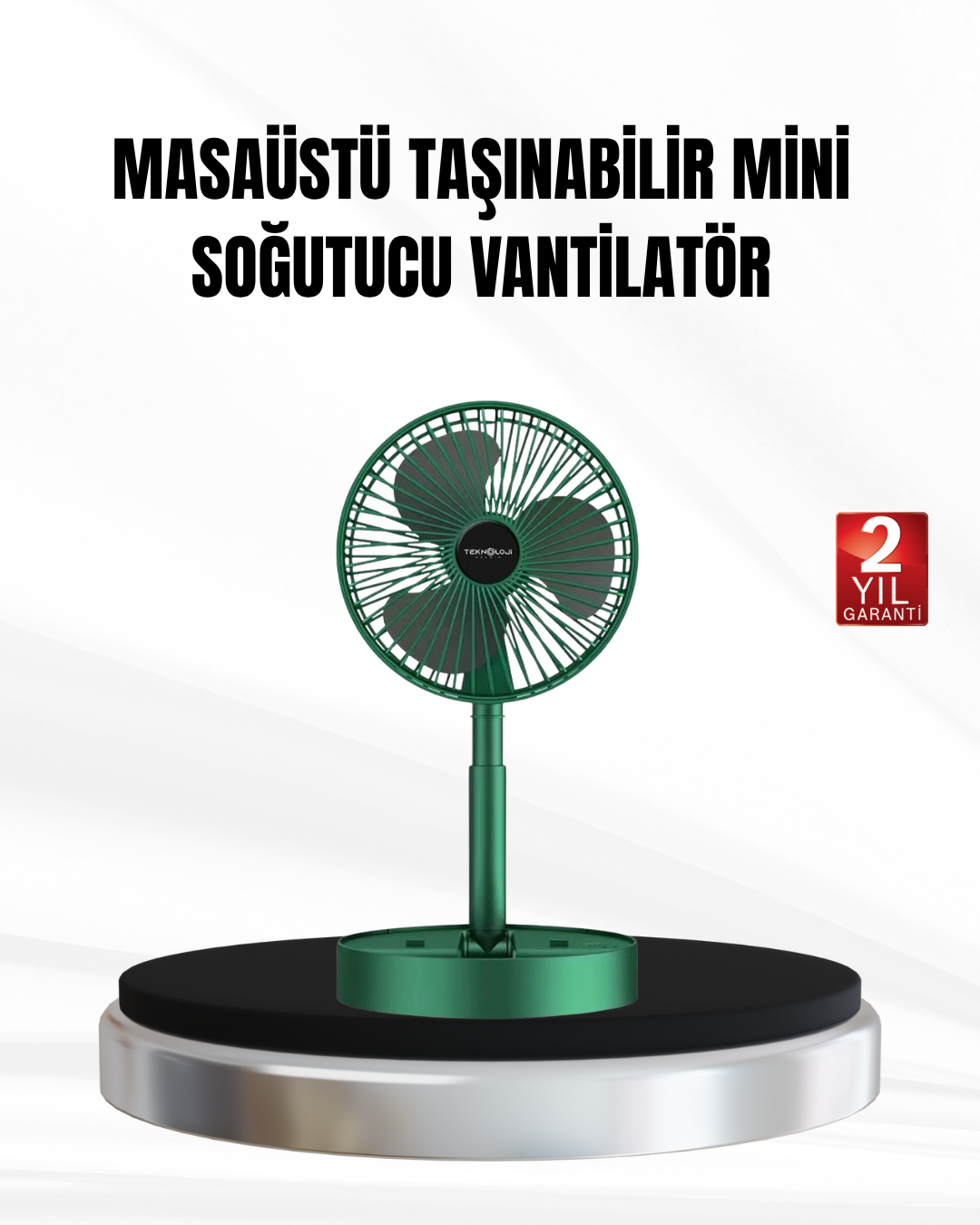 Şarjlı Mini Fan Katlanabilir 3 Hız Ayarlı Taşınabilir Tasarımlı