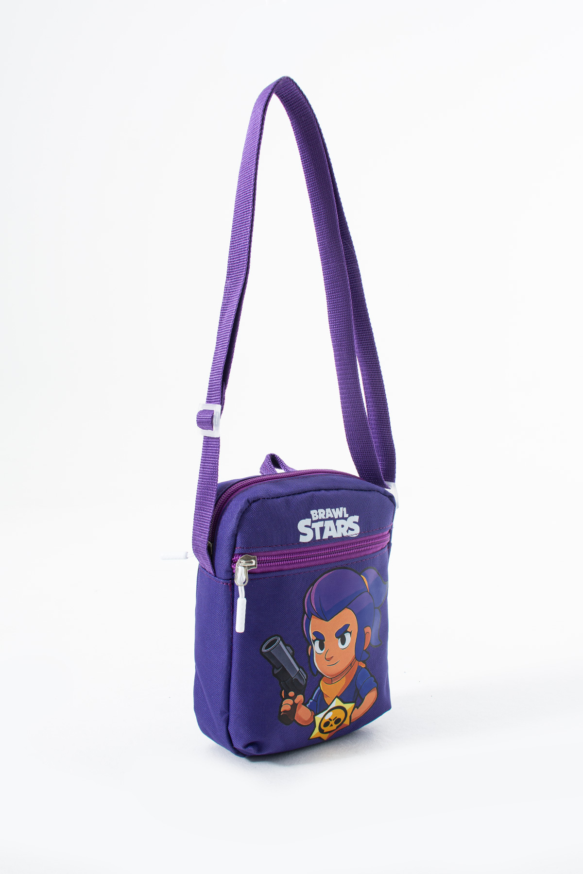 Brawl Stars Shelly Çocuk Omuz Çantası – 3 Bölmeli – Su Geçirmez Kumaş (21×16×6 cm)