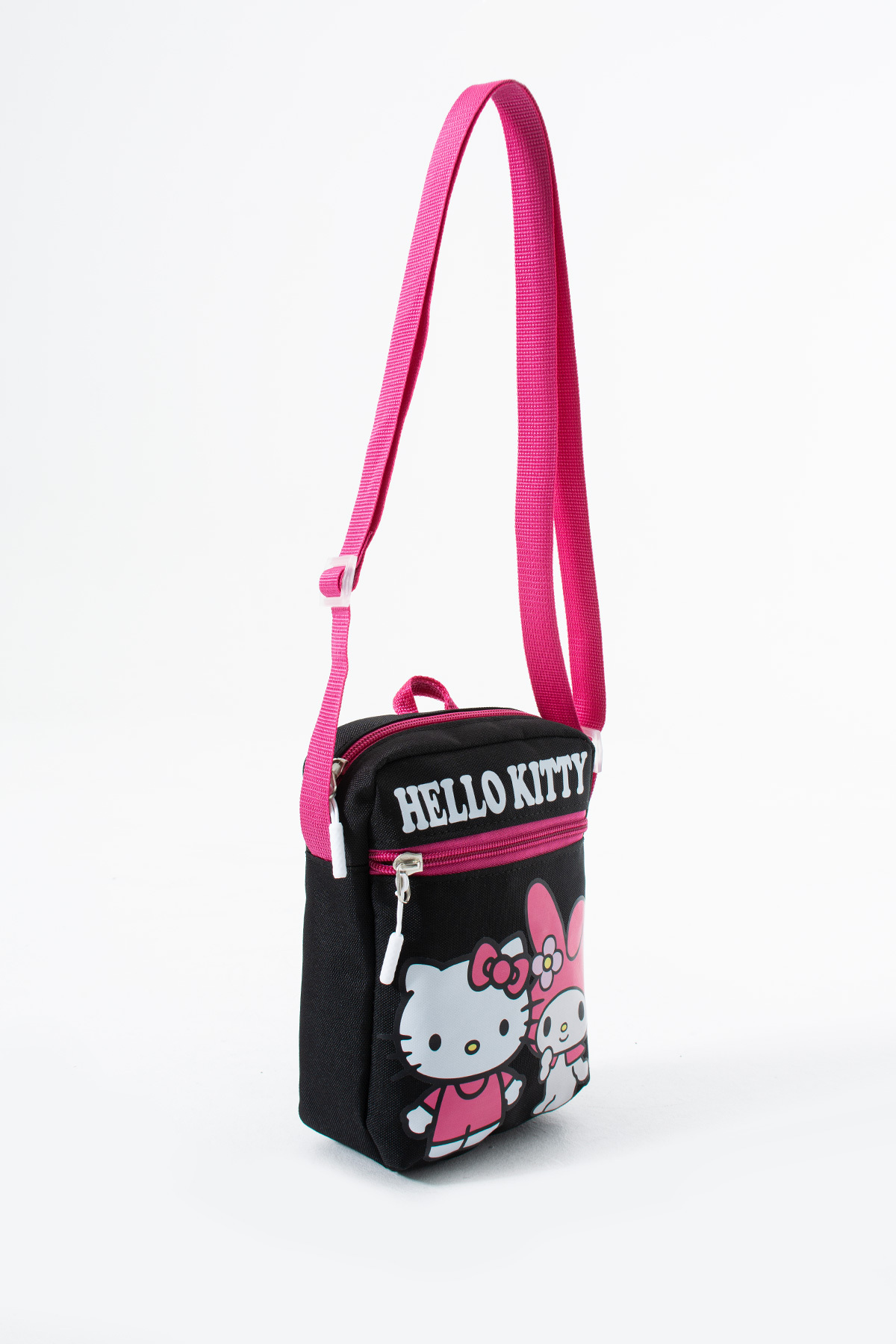 Hello Kitty Melody Çocuk Omuz Çantası – 3 Bölmeli – Su Geçirmez Kumaş (21×16×6 cm)