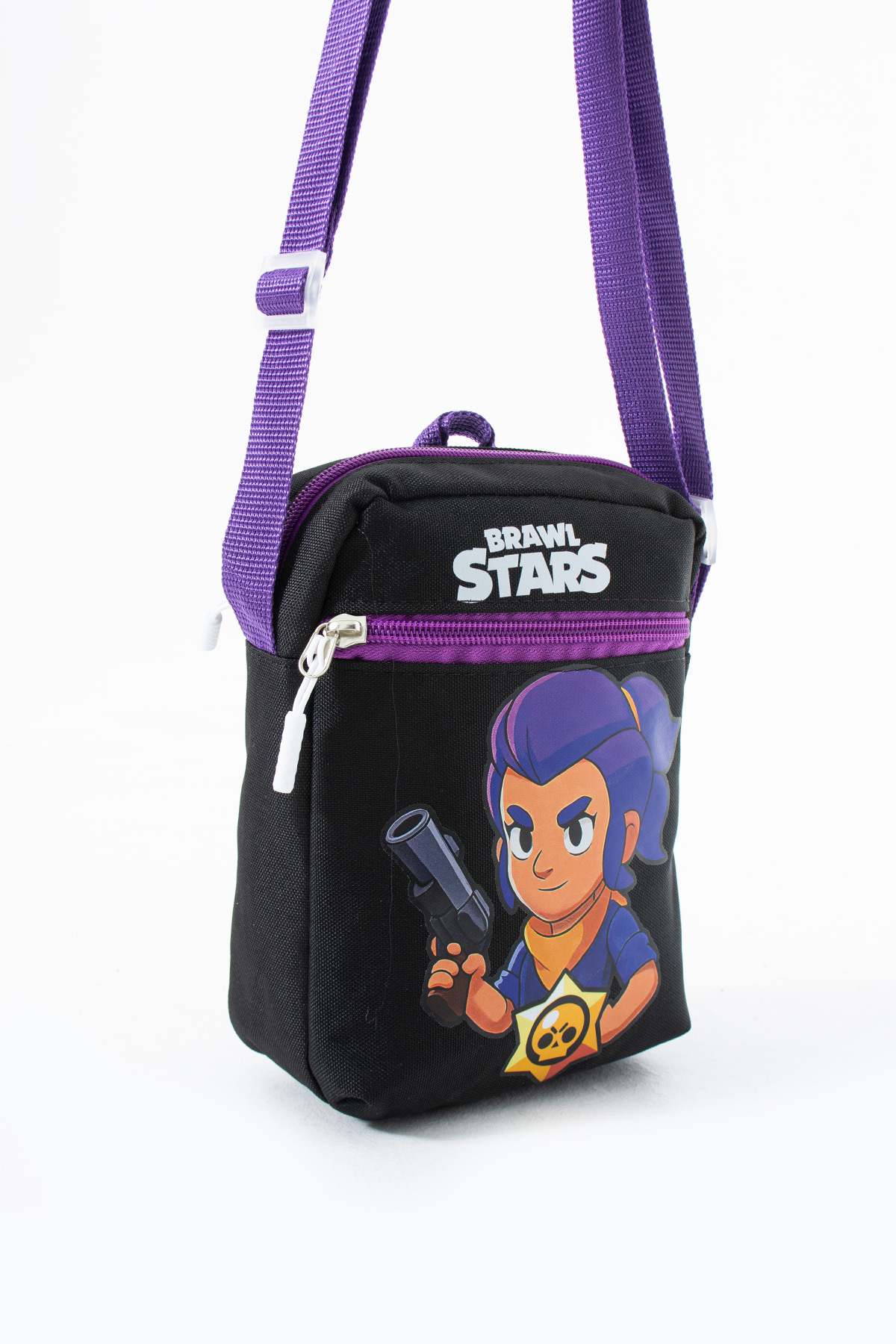 Brawl Stars Shelly Çocuk Omuz Çantası – 3 Bölmeli – Su Geçirmez Kumaş (21×16×6 cm)