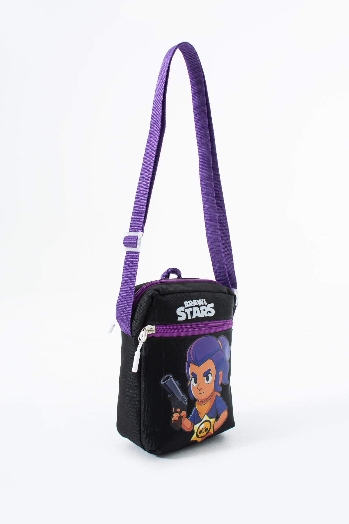Brawl Stars Shelly Çocuk Omuz Çantası – 3 Bölmeli – Su Geçirmez Kumaş (21×16×6 cm)