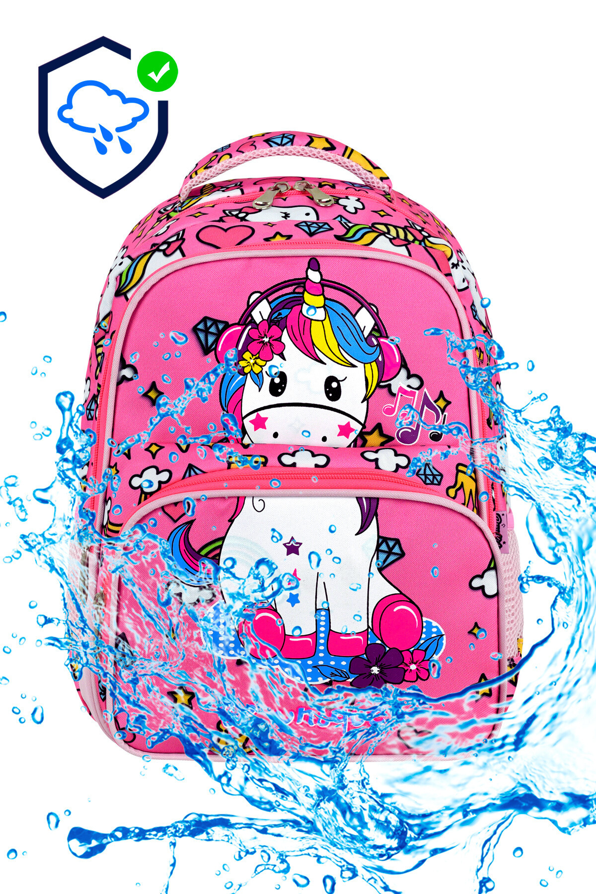 Lisanslı Unicorn 3'lü Set İlkokul Çantası, Termal Beslenme Çantası ve Kalem Kutusu Seti