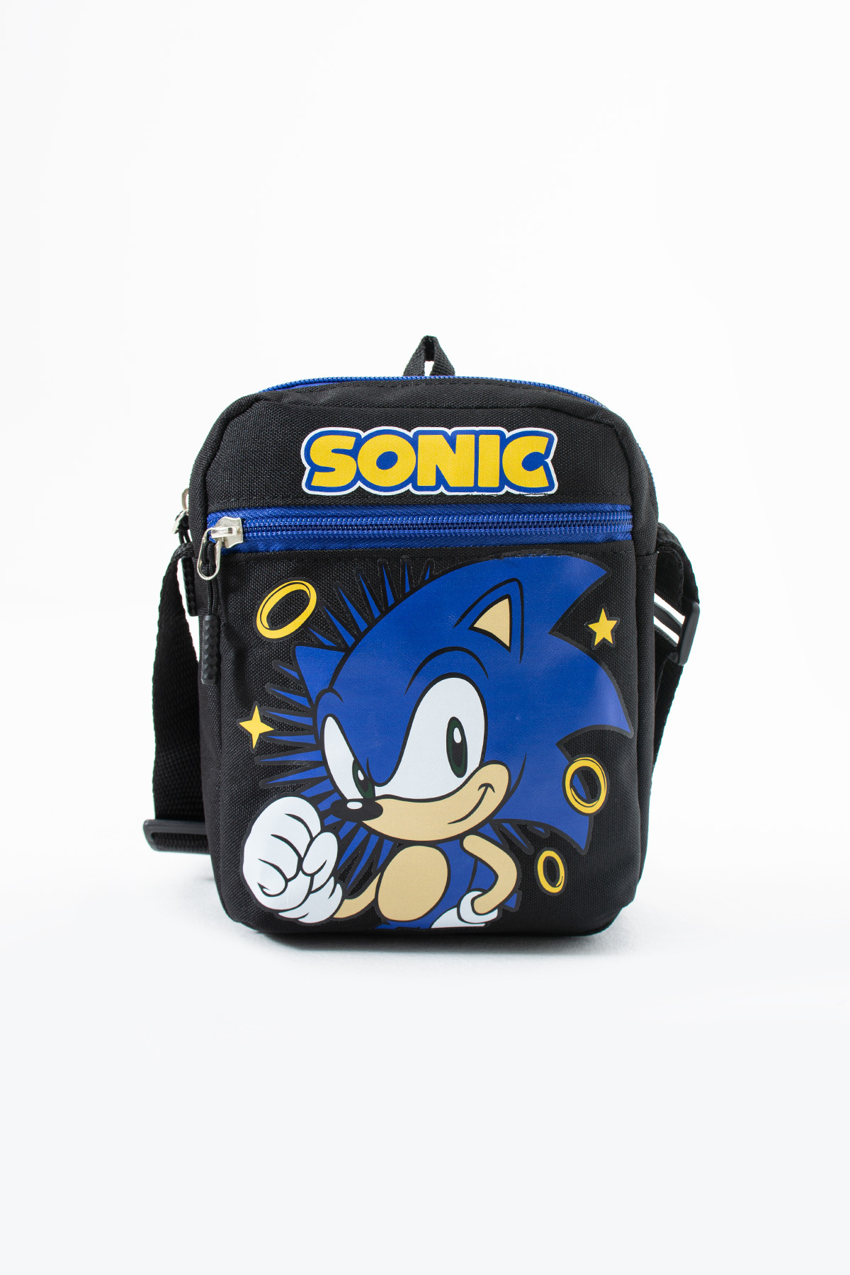 Sonic Çocuk Omuz Çantası – 3 Bölmeli – Su Geçirmez Kumaş (21×16×6 cm)