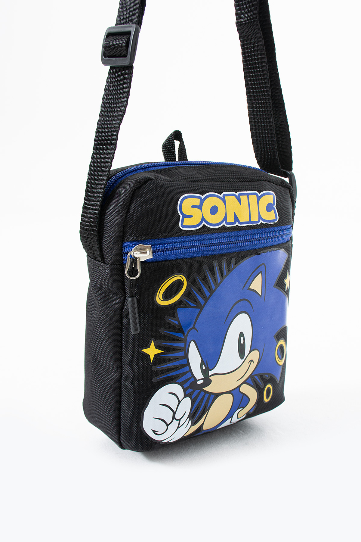 Sonic Çocuk Omuz Çantası – 3 Bölmeli – Su Geçirmez Kumaş (21×16×6 cm)