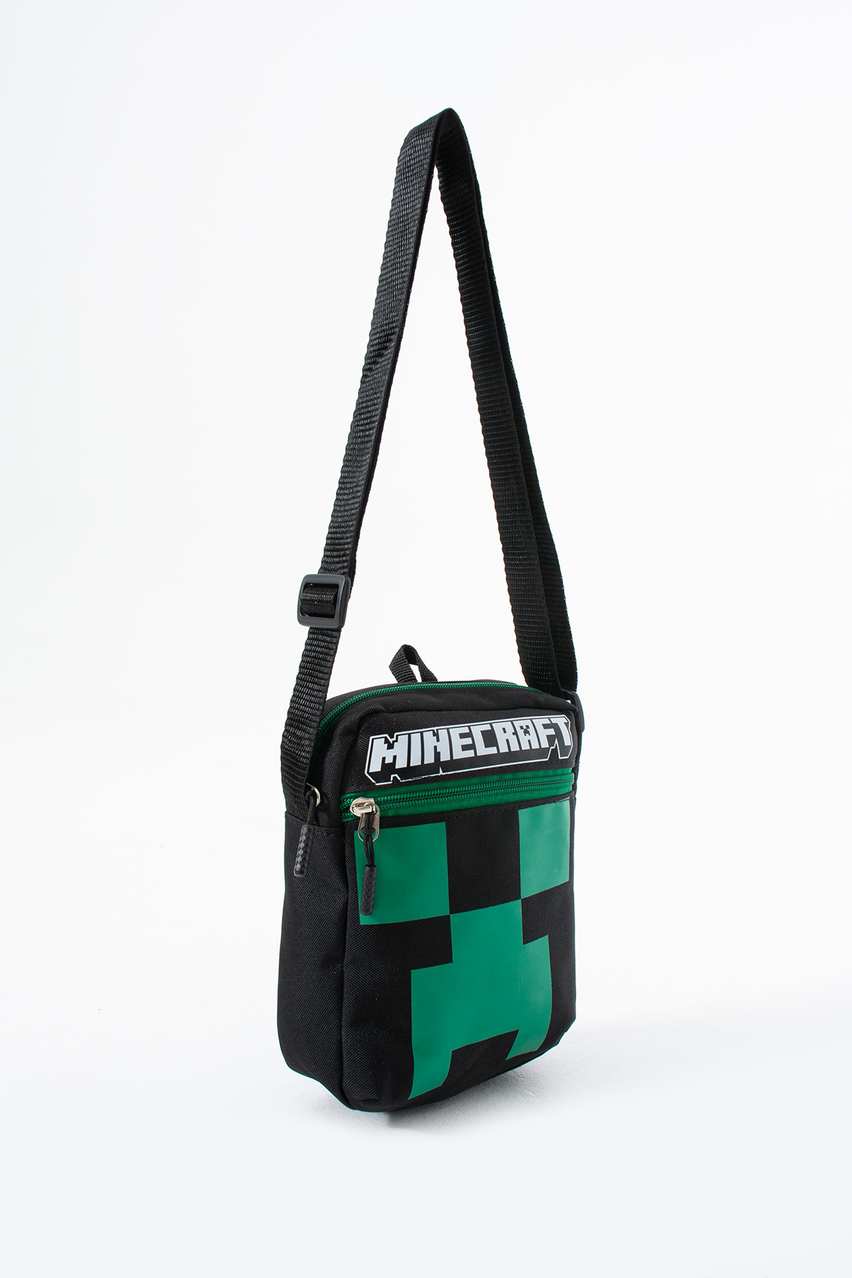 Minecraft Creeper Çocuk Omuz Çantası – 3 Bölmeli – Su Geçirmez Kumaş (21×16×6 cm)