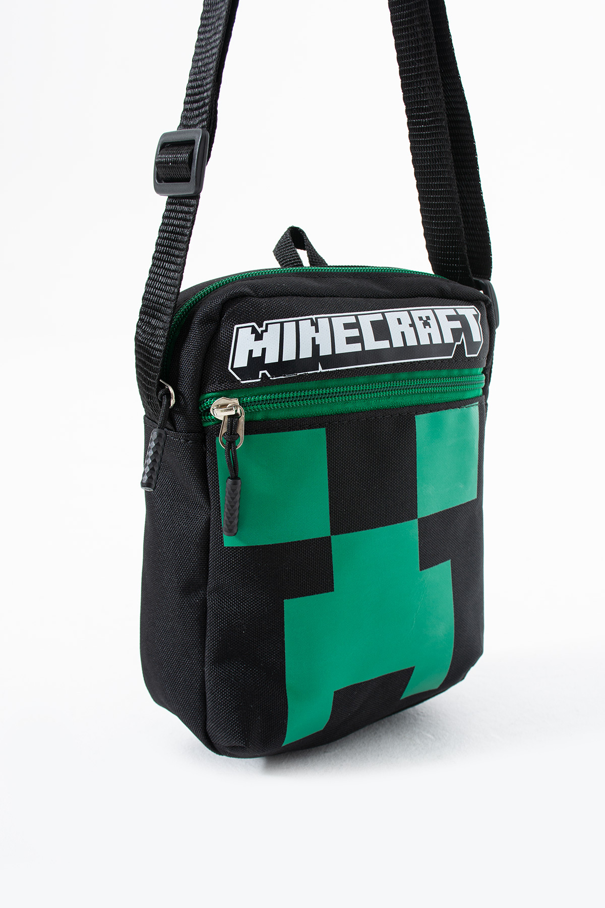Minecraft Creeper Çocuk Omuz Çantası – 3 Bölmeli – Su Geçirmez Kumaş (21×16×6 cm)