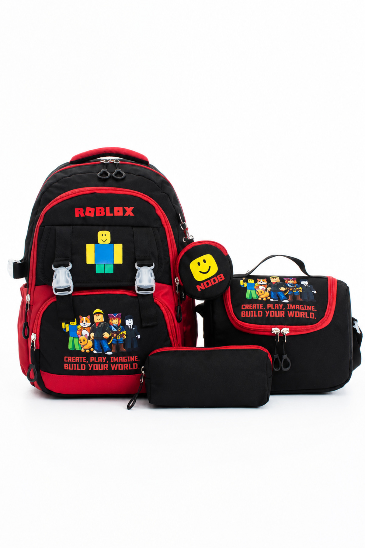 Roblox Siyah Ilkokul Ve Beslenme Çantası Kalemlık 3 lu set