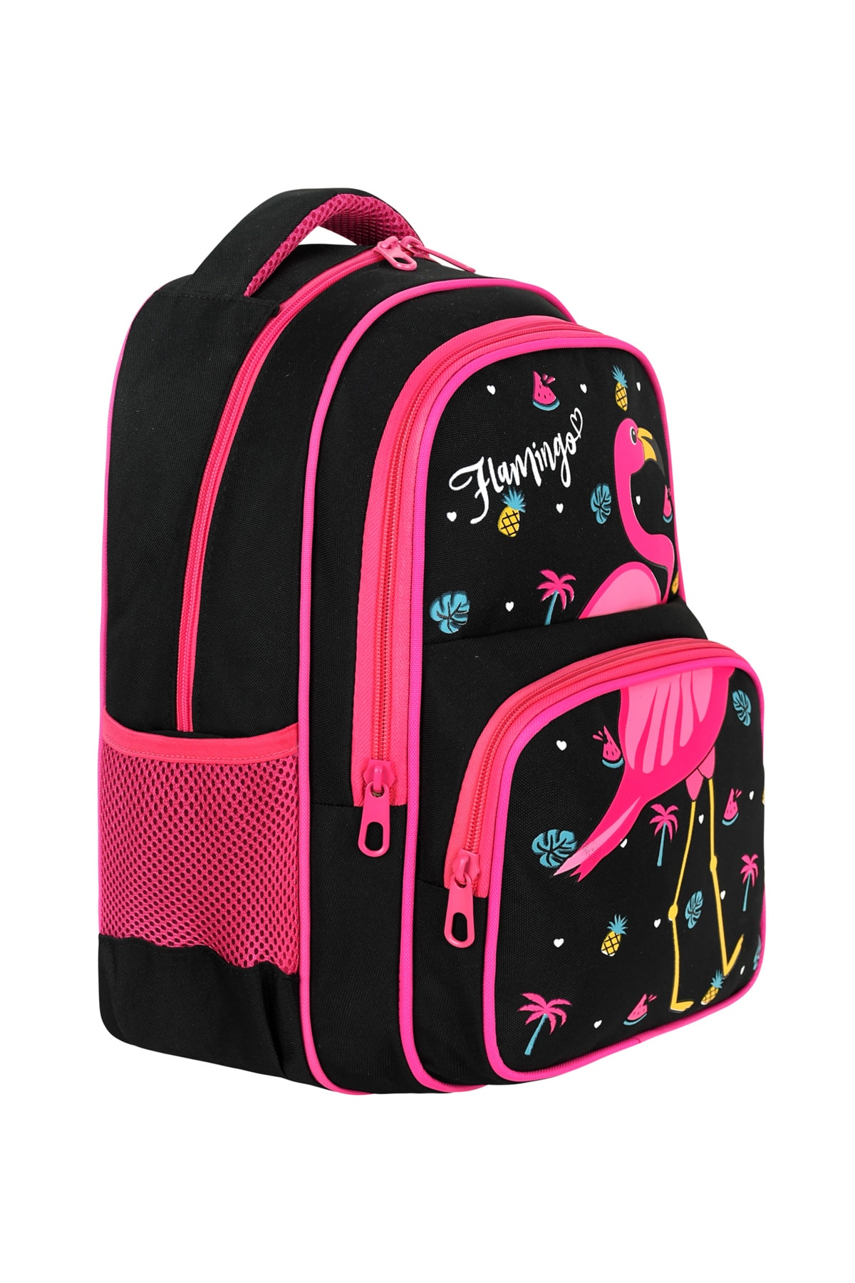 Flamingo Baskılı İlkokul ve Beslenme Çantası Seti