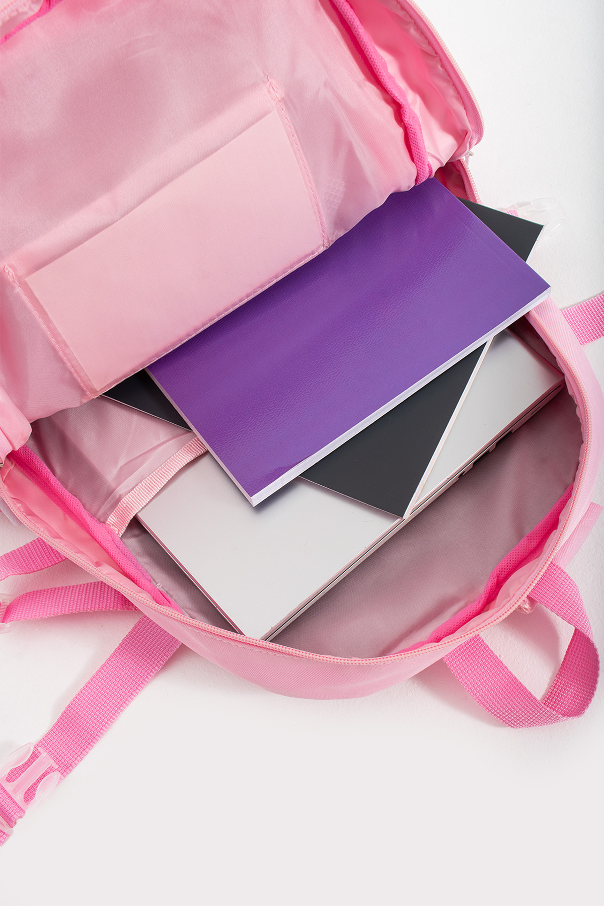 Pembe Kawaii Kore Tarzı Ayıcıklı Aksesuarlı Çok Bölmeli Çocuk Okul Çantası