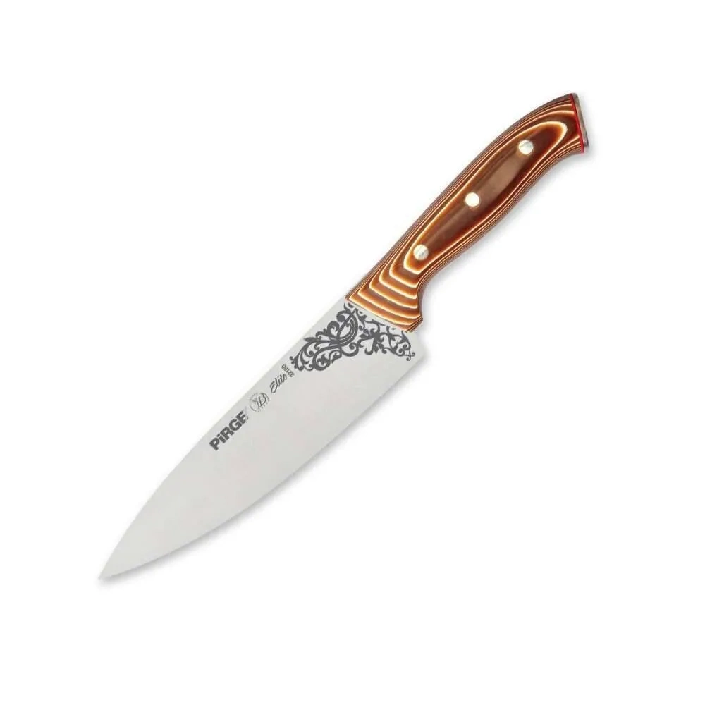 Pirge 32160 Elite Şef Bıçağı 19 Cm - Perçinli Kahverengi Kompozit Sap