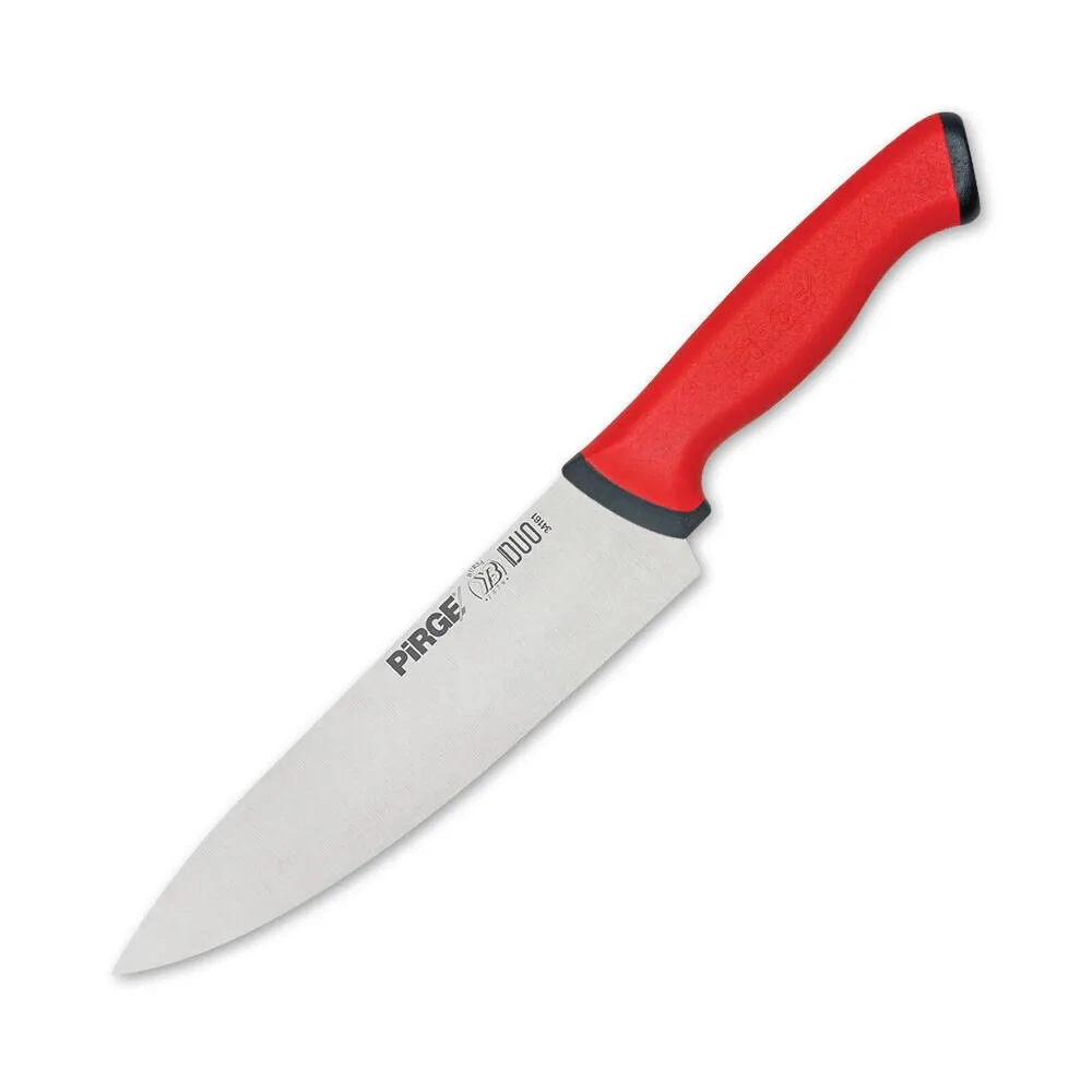 Pirge 34161 Duo Şef Bıçağı 21 Cm - Kırmızı Kaymaz Sap