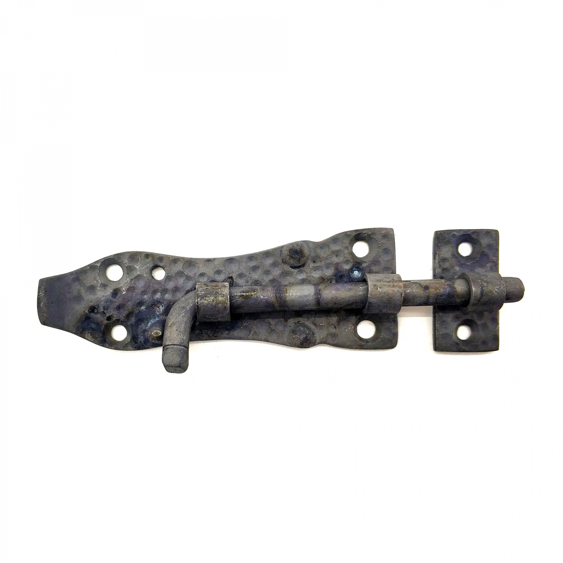 Antika Tarz Dekoratif Pirinç Dövme Kapı Sürgüsü - 7cm, Oksit
