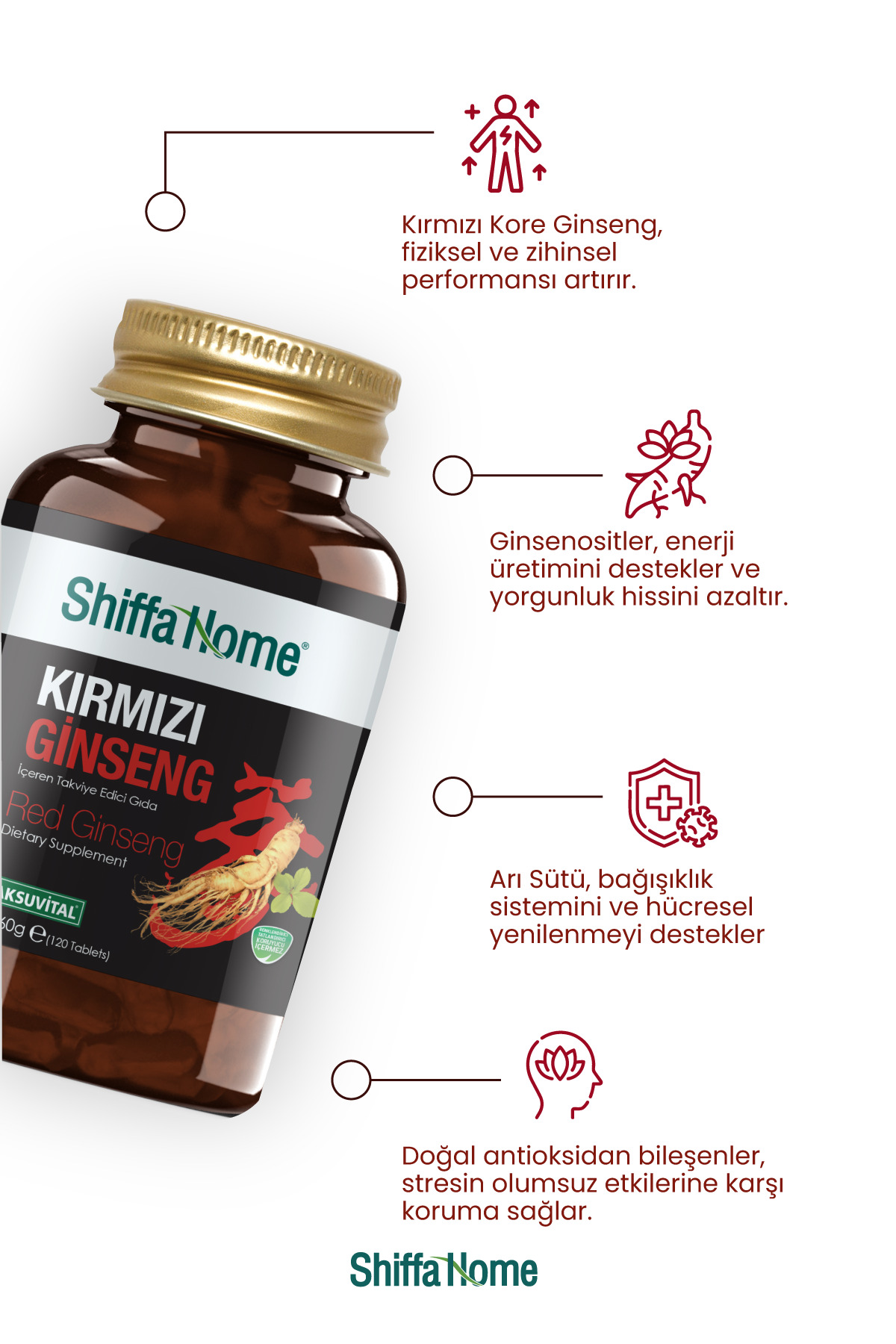 Shiffa Home Ginseng 500 Mg 120 Tablet