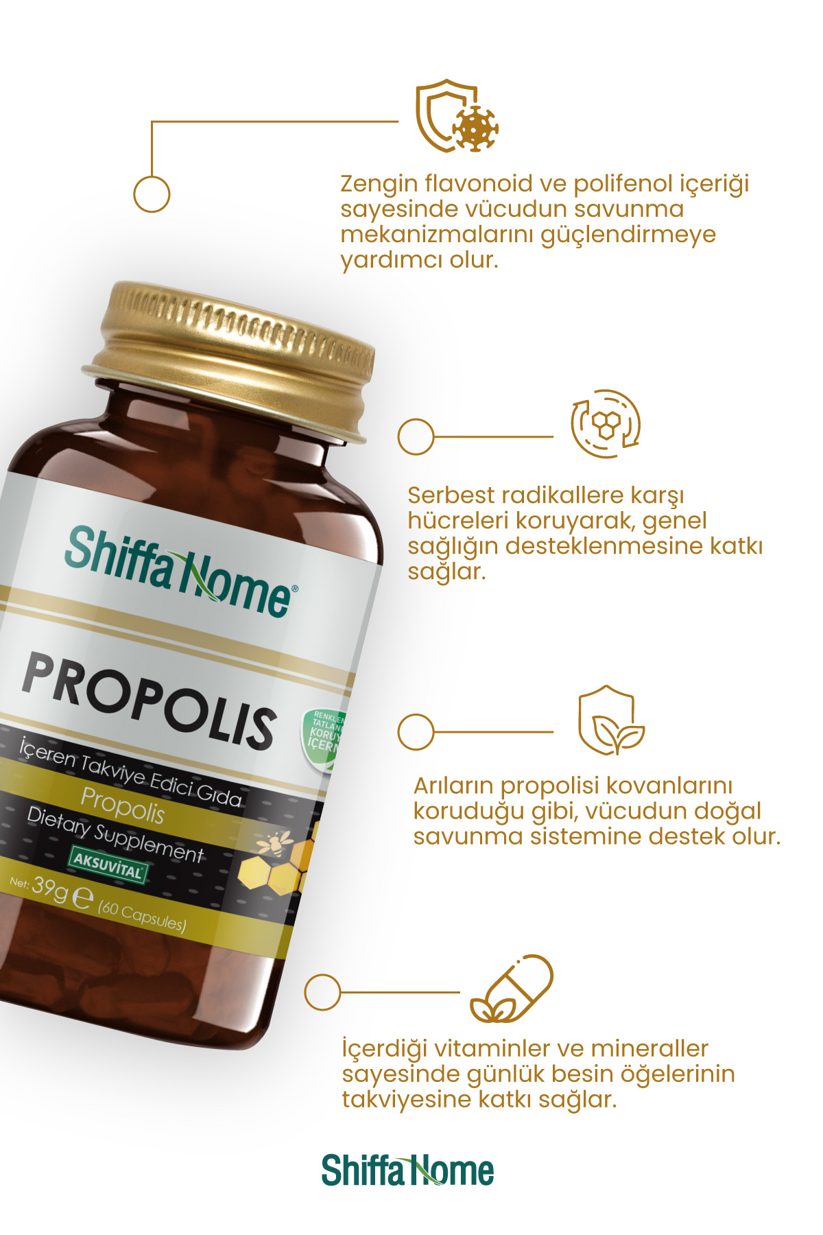 Shiffa Home Propolis 60 Kapsül