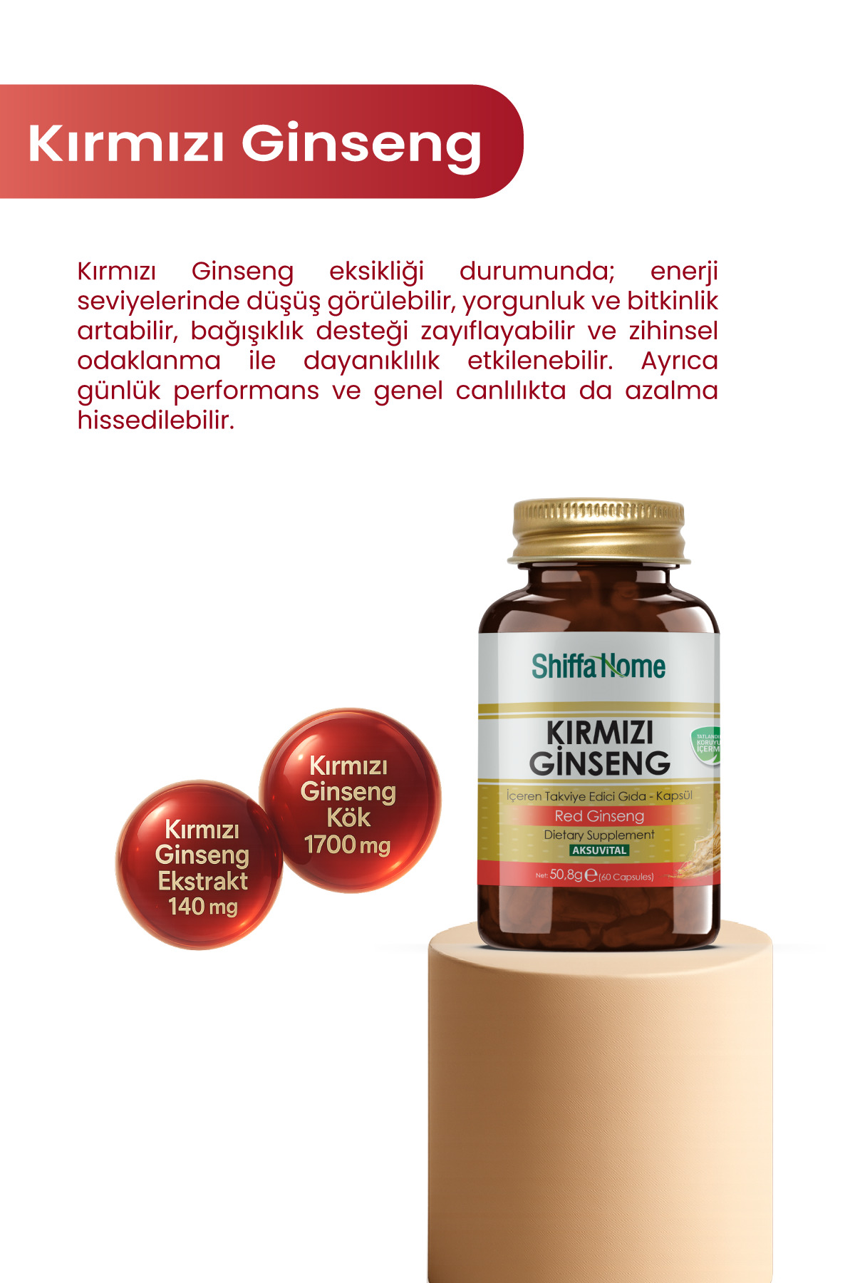 Kırmızı Ginseng 60 Kapsül